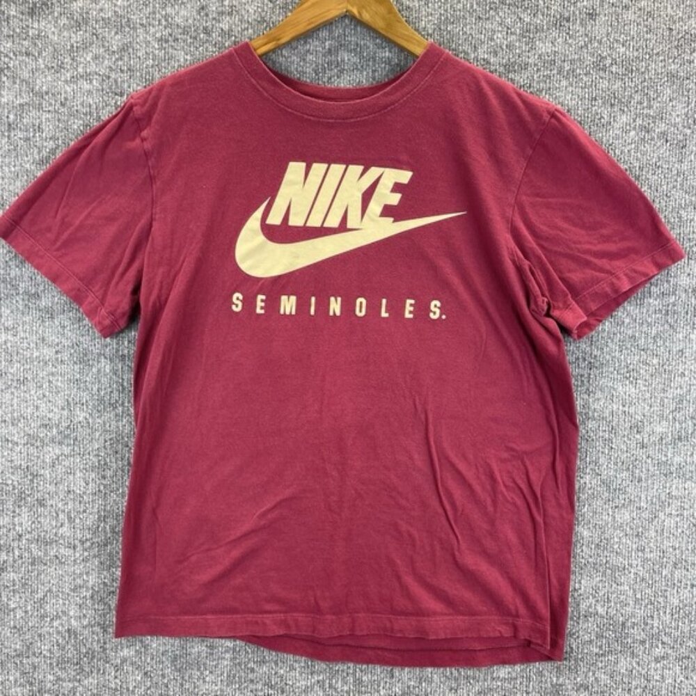 Nike Shirt Men's Medium Red Florida State Seminoles Basketball Football Tee